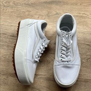 Vans old skool white stackform canvas sneakers